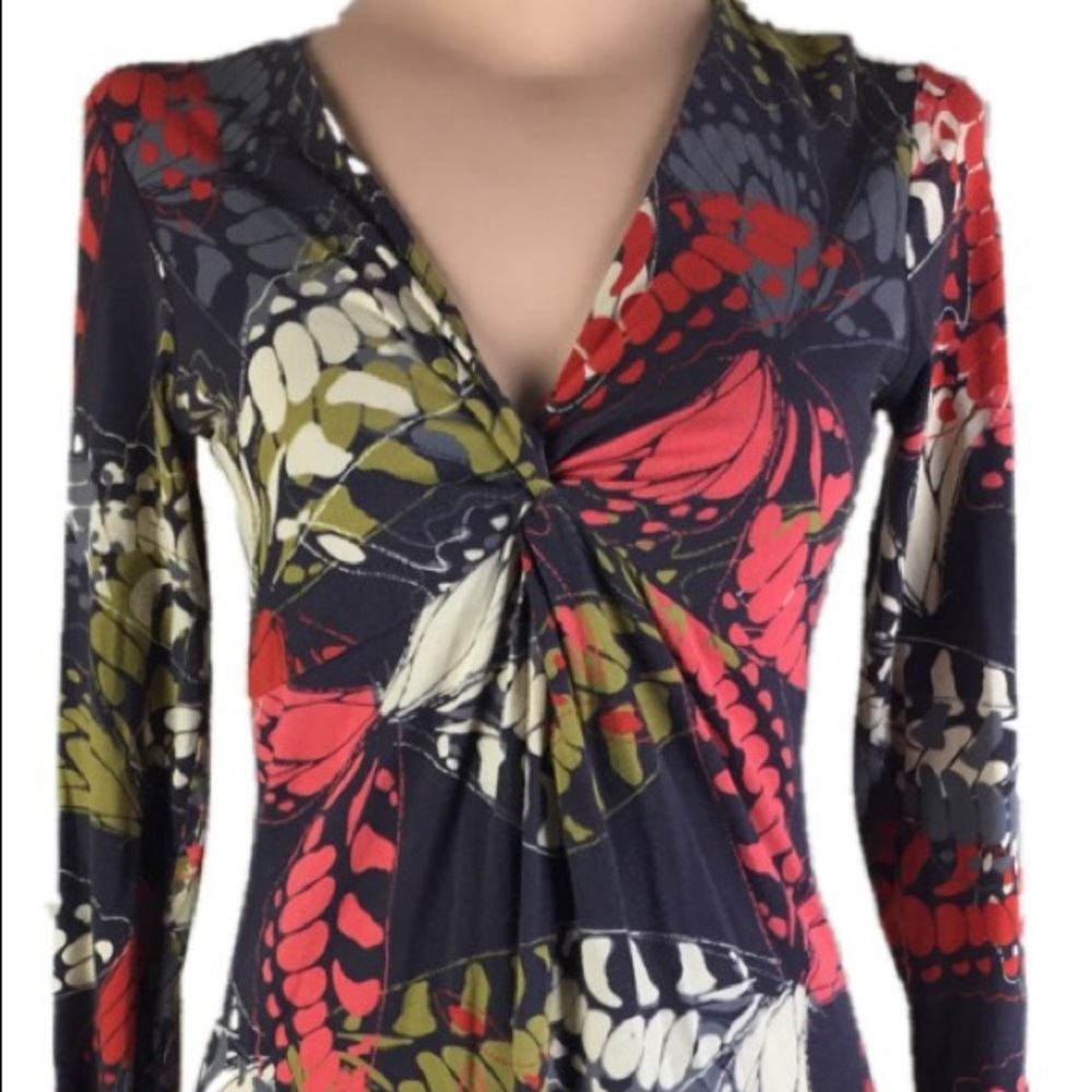 CAbi Butterfly Print Dress Size Small